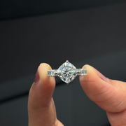 4.00 CT Cushion Square Moissanite Diamond Engagement Ring, Elegent Bridal Diamond Ring.