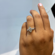 2.00 CT Marquise Moissanite Diamond Engagement Ring, Slim Band Diamond Style Ring.