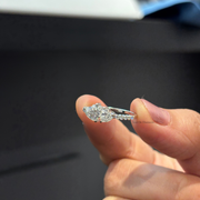 1.30 CT Heart Moissanite Diamond Engagement Ring, Toi Et Moi Diamond Ring, M