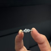 1.30 CT Heart Moissanite Diamond Engagement Ring, Toi Et Moi Diamond Ring, M