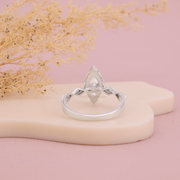 1.75 CT Marquise Moissanite Diamond Engagement Ring, Sparkling Accent Diamond Ring.