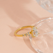 2.16tct Pear Lab Diamond 5-Claw Solitaire Ring with Accent Stones | IGI Certified| D-E-F VVS–VS Clarity|