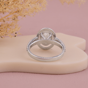 3.10 CT Oval Moissanite Diamond Engagement Ring, Double Shank Band Ring, Anniversary Gift For Her