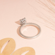2.00tcw  Oval Lab Grown Diamond Engagement Ring | 4 Claw & Hidden Halo & Pave Setting | IGI Certified