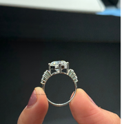 4.00 CT Cushion Square Moissanite Diamond Engagement Ring, Elegent Bridal Diamond Ring.
