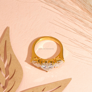 Heart 2.33tcw Lab Diamond Engagement Ring | Ethical 3-Stone | IGI | Custom Gold Setting |