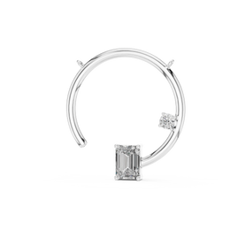 Emerald And Round Pendant, E-F Color, VS Clarity, IGI Certified