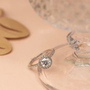 1.35ct Round Lab Grown Diamond Engagement Ring | Hidden Halo | IGI Certified