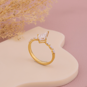 1.00tcw Kite Cut Moissanite  Diamond Engagement Ring, Luxury Diamond Ring
