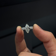 2.00 CT Marquise Moissanite Diamond Engagement Ring, Slim Band Diamond Style Ring.