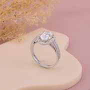 3.10 CT Oval Moissanite Diamond Engagement Ring, Double Shank Band Ring, Anniversary Gift For Her