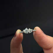 1.30 CT Heart Moissanite Diamond Engagement Ring, Toi Et Moi Diamond Ring, M