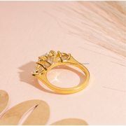 Heart 2.33tcw Lab Diamond Engagement Ring | Ethical 3-Stone | IGI | Custom Gold Setting |