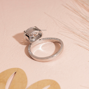 Oval 2.17tcw Lab Diamond Ocean Waves Inspired Engagement Ring | Ethical 3-Stone | IGI | Custom Gold |