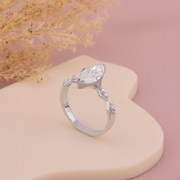 1.75 CT Marquise Moissanite Diamond Engagement Ring, Sparkling Accent Diamond Ring.