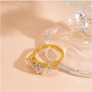 Heart 2.33tcw Lab Diamond Engagement Ring | Ethical 3-Stone | IGI | Custom Gold Setting |