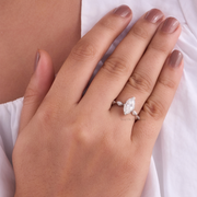1.75 CT Marquise Moissanite Diamond Engagement Ring, Sparkling Accent Diamond Ring.