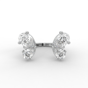 2.20tcw Pear Moissanite Diamond Engagement Ring, Open Adjustable Band, Anniversary Gift For Her