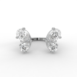 2.20tcw Pear Moissanite Diamond Engagement Ring, Open Adjustable Band, Anniversary Gift For Her