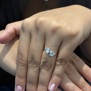 1.20 CT Pear Moissanite Diamond Engagement Ring, Toi Et Moi Style Moissanite Diamond Ring