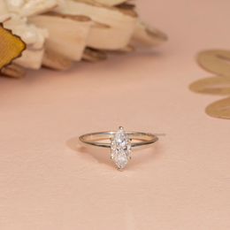 1.00ct Marquise Lab Grown Diamond Solitaire Ring | D-E-F, VVS-VS Clarity | IGI Certified | Custom Gold