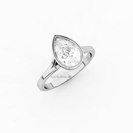 1ct Pear Lab Diamond Cathedral Bezel Engagement Ring | IGI Certified | D-E-F VVS–VS | Custom Gold