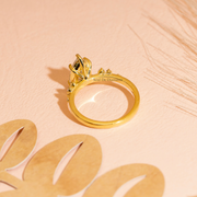 2.16tct Pear Lab Diamond 5-Claw Solitaire Ring with Accent Stones | IGI Certified| D-E-F VVS–VS Clarity|