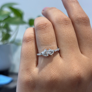1.30 CT Heart Moissanite Diamond Engagement Ring, Toi Et Moi Diamond Ring, M