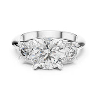Round 3.50tcw Lab Diamond Three Stone Engagement Ring | IGI Certified D-E-F VVS-VS