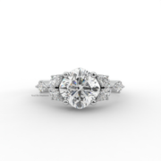 1.90 CT Cushion Square Moissanite Diamond Engagement Ring, Floral Style Diamond Ring.