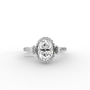 1.40 CT Oval Moissanite Diamond Engagement Ring, Vintage Moissanite Diamond Ring.