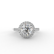 1.50 CT Round Moissanite Diamond Engagement Ring, Round Halo Moissanite Proposal Ring.