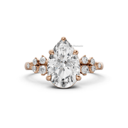 2.16tct Pear Lab Diamond 5-Claw Solitaire Ring with Accent Stones | IGI Certified| D-E-F VVS–VS Clarity|