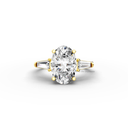 Oval 2.90tcw Lab Diamond Engagement Ring | Ethical 3-Stone | D-E-F, VVS-VS Clarity | IGI | Custom Gold |