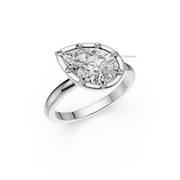 2.00ct Pear Lab Diamond Iconic 8-Claw Bezel Solitaire Engagement Ring | IGI Certified | Custom Gold |