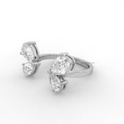 2.20tcw Pear Moissanite Diamond Engagement Ring, Open Adjustable Band, Anniversary Gift For Her