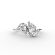 1.20 CT Pear Moissanite Diamond Engagement Ring, Toi Et Moi Style Moissanite Diamond Ring