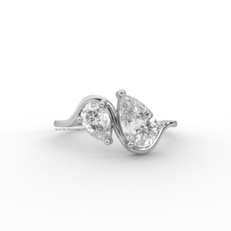 1.20 CT Pear Moissanite Diamond Engagement Ring, Toi Et Moi Style Moissanite Diamond Ring