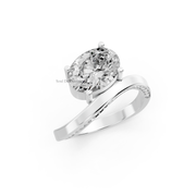 Oval 2.17tcw Lab Diamond Ocean Waves Inspired Engagement Ring | Ethical 3-Stone | IGI | Custom Gold |