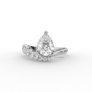 1.50 CT Pear Moissanite Diamond Engagement Ring, Trendy Style Diamond Ring.