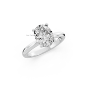 1.00ct Oval Lab Grown Diamond Solitaire Ring | D-E-F, VVS-VS Clarity | IGI Certified | Custom Gold