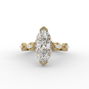 1.75 CT Marquise Moissanite Diamond Engagement Ring, Sparkling Accent Diamond Ring.