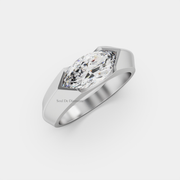1ct Marquise Lab Diamond East-West Solitaire Ring | IGI Certified |