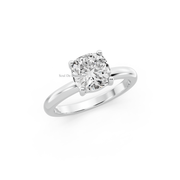 1.00ct Cushion Lab Grown Diamond Solitaire Ring | D-E-F, VVS-VS Clarity | IGI Certified | Custom Gold