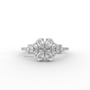 0.65tcw Pear and Marquise Moissanite  Diamond Ring, Nature Inspired Moissanite Ring, Proposal Gift For Her