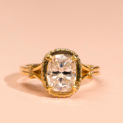3.00 CT Cushion Moissanite Diamond Engagement Ring, Split Shank Hidden Halo Moissanite Diamond Ring