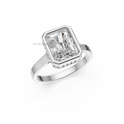 2.60tct Radiant Lab Diamond Bezel with Hidden Halo Engagement Ring | IGI Certified | Custom Gold |