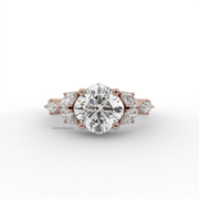 1.90 CT Cushion Square Moissanite Diamond Engagement Ring, Floral Style Diamond Ring.