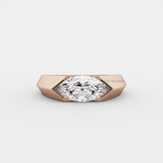 1ct Marquise Lab Diamond East-West Solitaire Ring | IGI Certified |