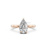 1.00ct Pear Lab Grown Diamond Solitaire Ring | D-E-F, VVS-VS Clarity | IGI Certified | Custom Gold